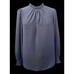 Jodifl Black Ruffle Neck Lantern Sleeve Sz. L Blouse Flowy Whimsygoth